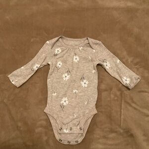 Carter's Gray Floral Bodysuit